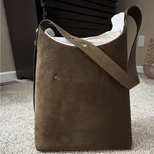 Elegant Brown Suede Tory Burch bag